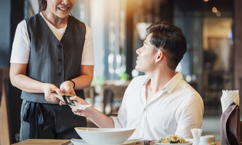 Payment at a restaurant